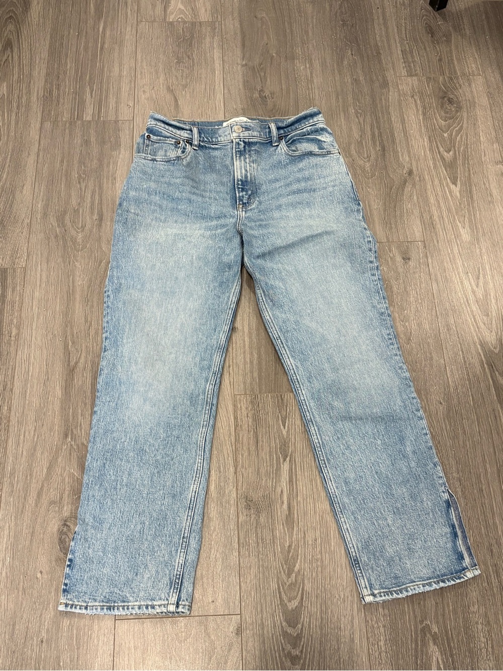 Abercrombie & Fitch Light Blue High-Rise Straight Jeans